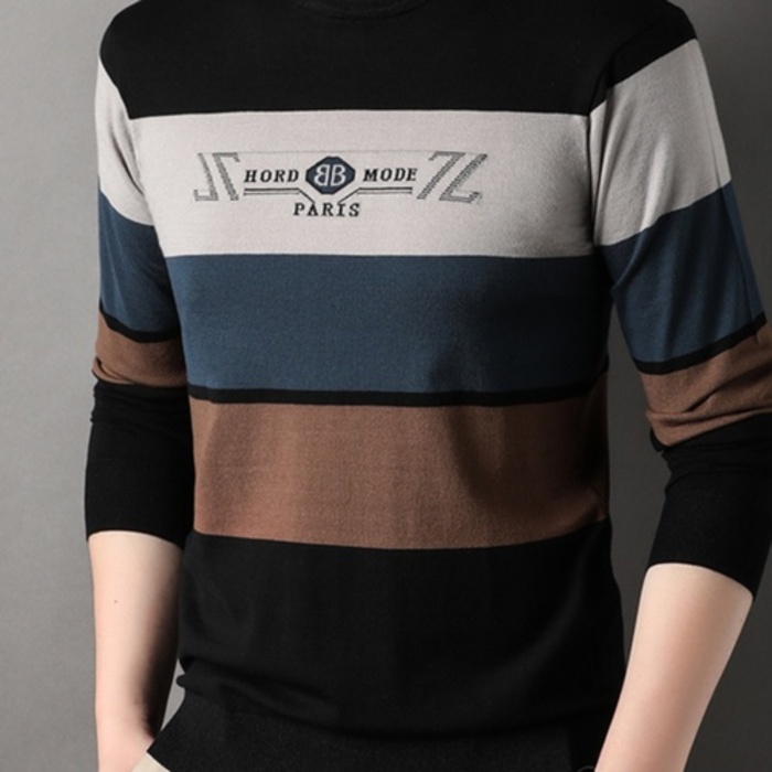 sweater premium  Han Boqi memorialUNKarchwayMen's Color Contrast Sweater Autumn and Winter Fashion K