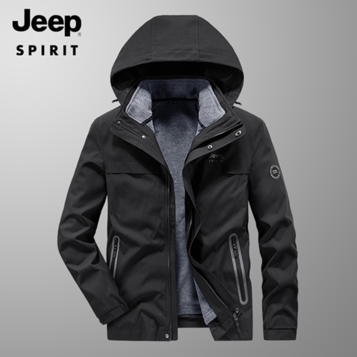 jaket waterproof pria  Jeep laki-laki, gugur musim dingin dua-potong set, tiga dalam satu outdoor pl