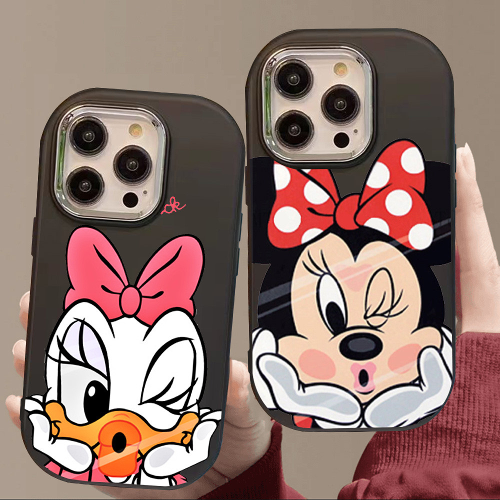 O-98 Mickey Hitam Silikon Casing untuk Realme 11 Pro C11 N53 C55 C67 C65 C63 C61 Note 50