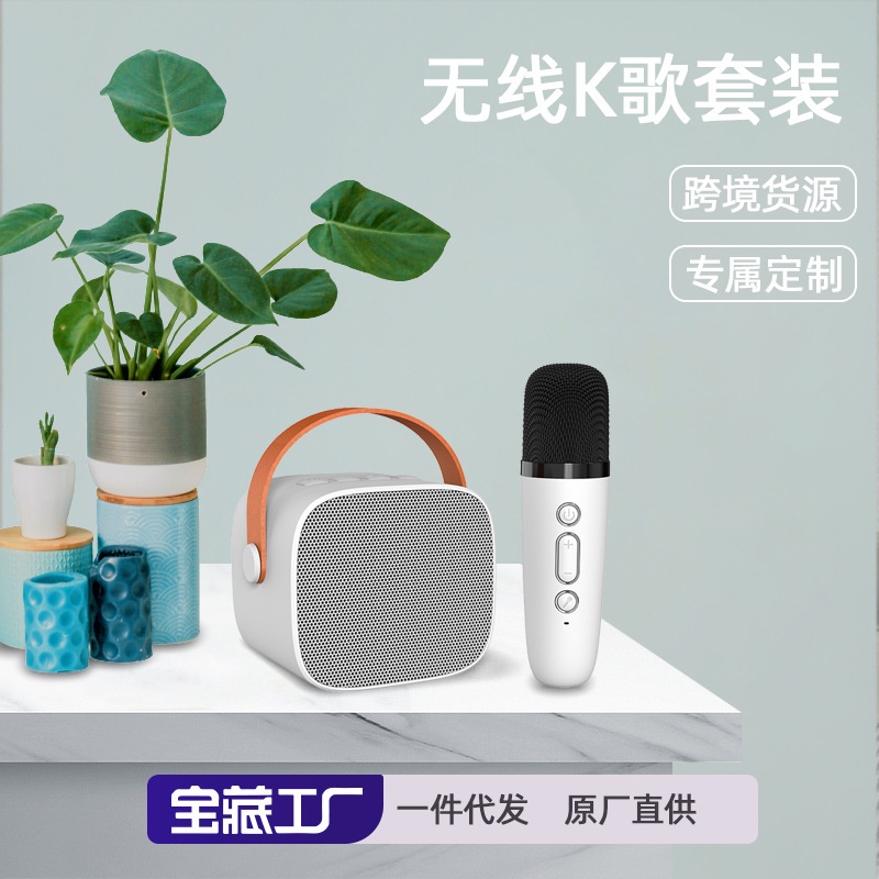 Mic Wireles Audio P2 Bluetooth, mikrofon karaoke, alat ajaib, set kecil keluarga, pendidikan awal, s