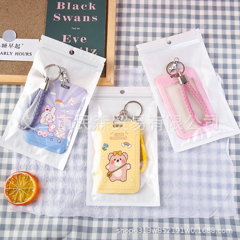 

ID Cart C Kreatif Dorong Kartun Plastik Cute Student Meal Transportation Access IC Card Cover Portable Key Motif Terbagus