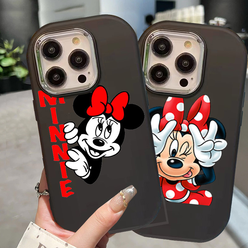 O-93 Cute Minne Hitam Silikon Casing untuk Realme 11 Pro C11 N53 C55 C67 C65 C63 C61 Note 50