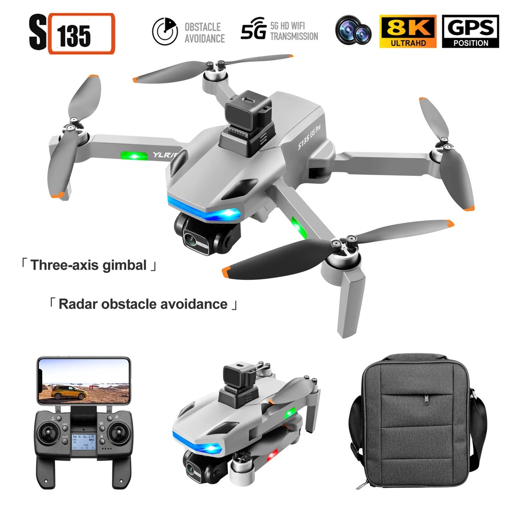 S135 Pro GPS Drone 8K HD Dual Camera FPV Professional Photography Aerial Obstacle Avoidance Gimbal B