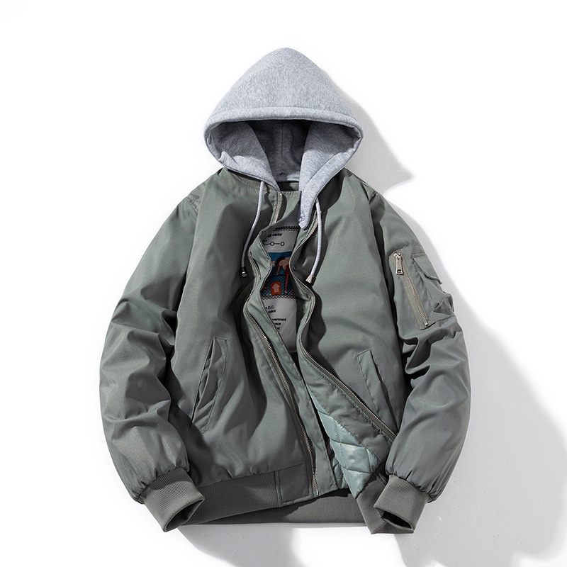 Jacket varsity pria Tanda Tide MA1 jaket pilot Angkatan Udara, jaket pengebom kapas berpakaian pria 