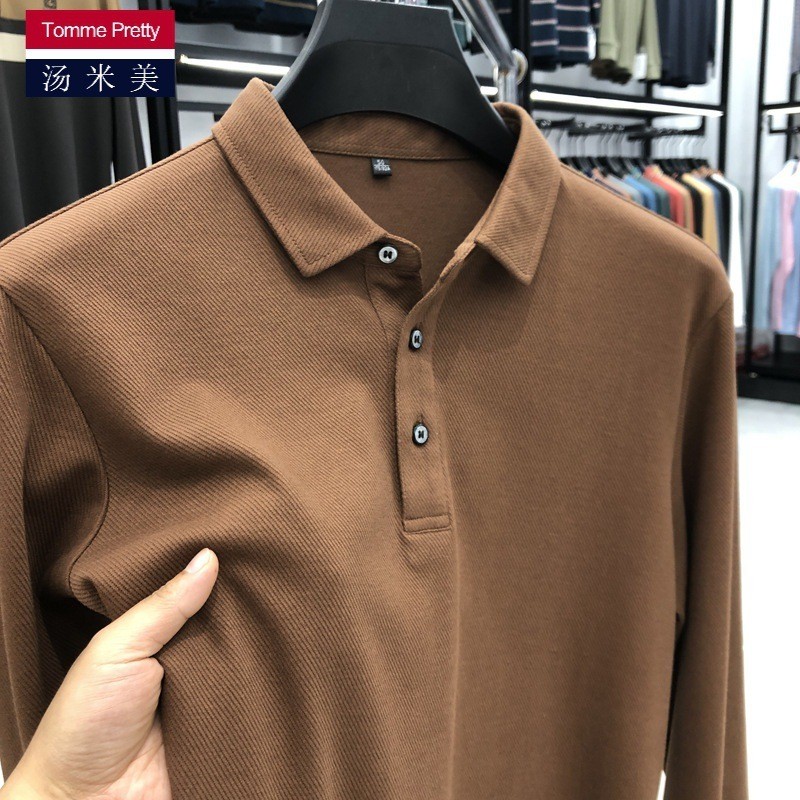 Kaos  Gaya dua baju polo tinggi dengan collar dan T-shirt, bisnis biasa, musim semi, T-shirt panjang