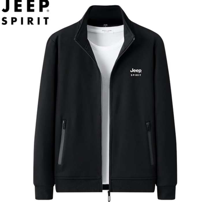 jaket parasut pria olahraga  Jeep Hoodie pria semi musim dingin jaket cardigan berdiri kerah olahrag