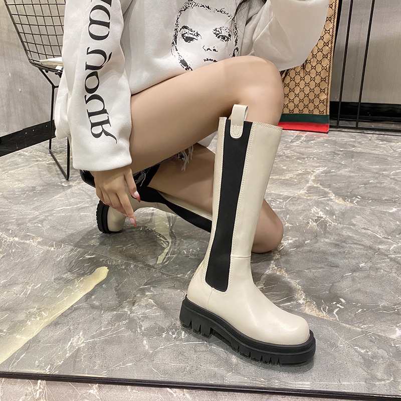 Sepatu boots tinggi wanitaMartin Boots Musim gugur Knight Boots Baru Boots tinggi wanita Boots panja