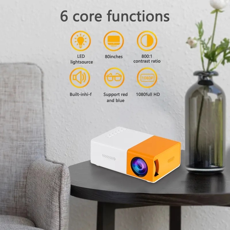 Projektor Mini Home LED Portable Projector HD YG300 Baru