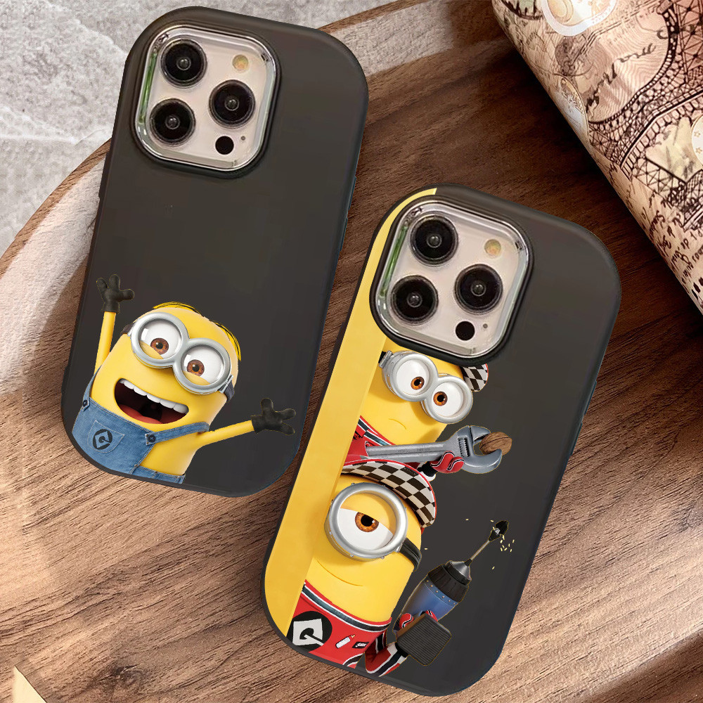 O-43 minions Hitam Silikon Casing untuk Realme 11 Pro C11 N53 C55 C67 C65 C63 C61 Note 50