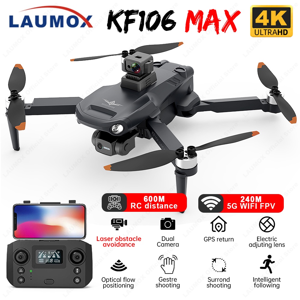 / KF106 Max GPS 4K Profesional 3-Axis Gimbal dengan HD Camera 2.4G WiFi Brushless Motor RC Quadcopte