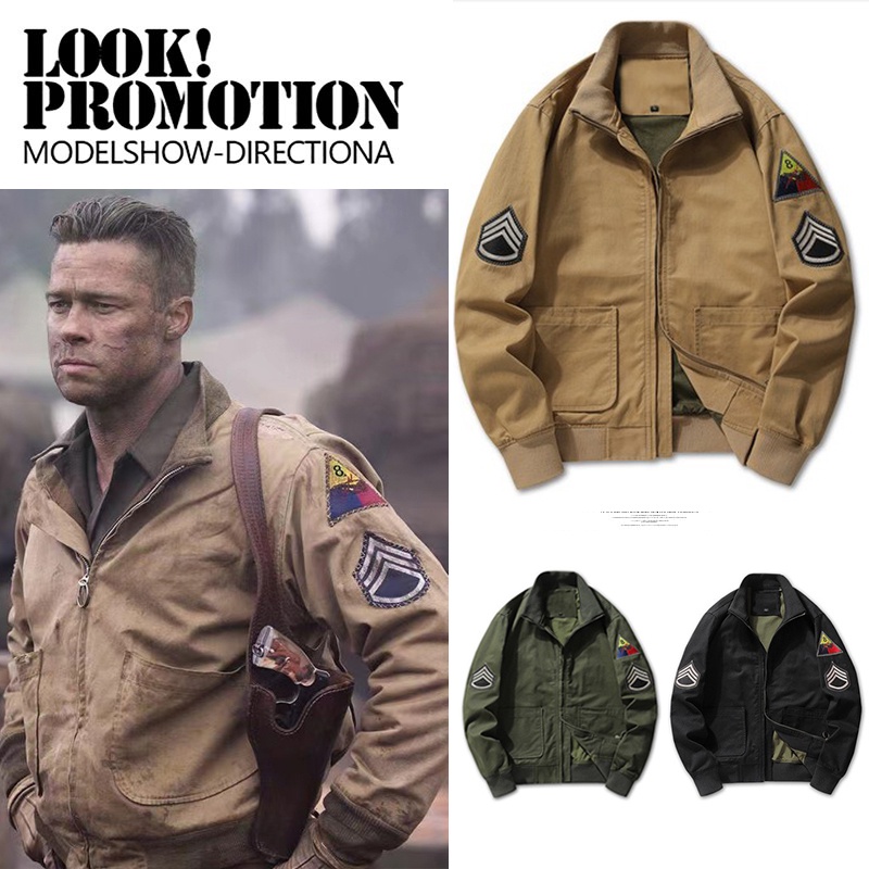 Jaket Pilot Pria Musim Dingin Militer Tebal Hangat Warna Pilihan