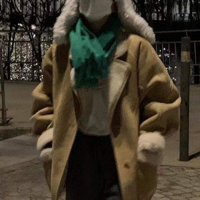 H 2023 musim gugur Korea Selatan Timur Baru Lepaskan Lapel Lamb Fur Integrated Suede Jacket Coat