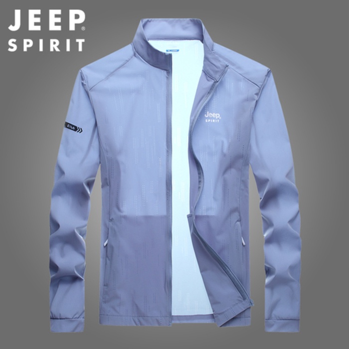 jaket parasut pria olahraga  Jeep for Men's Ice Silk Cool and Breathable Summer Lightweight Stand up