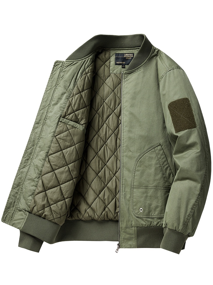 Jaket Baseball Pria Katun Musim Dingin Militer Tebal Warna Pilihan