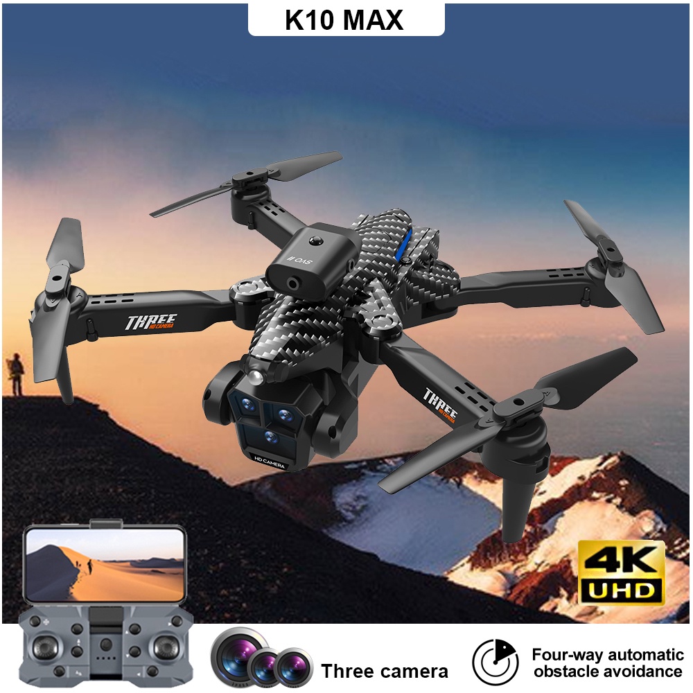 K10max GPS 4K HD Three Professional Aerial Photography Dron 360° Avoidance Drone with Camera Folding