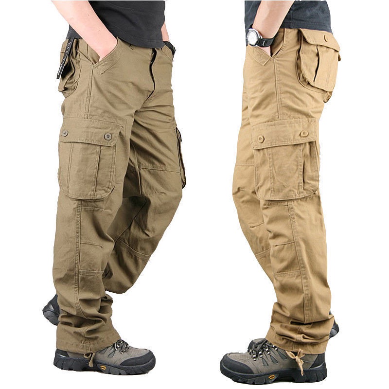 Celana Tactical Multi Pocket Workwear Pants Men's Cotton Breathable Casual Pants Outdoor Durable Tac