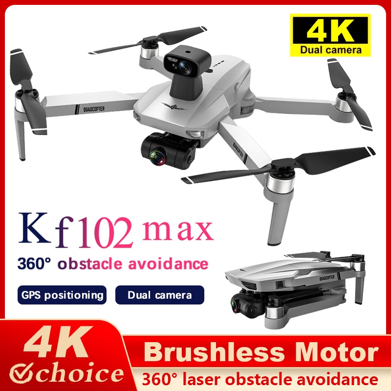 KF102MAX Brushless Motor Mor Drone 4K Profesional dengan HD Camera 5G WiFi GPS 2-Axis anti shake Gim
