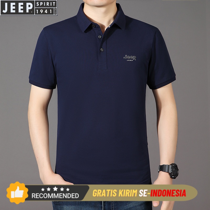 Kaos Polo Pria Korea Premium JEEP SPIRIT Tidur pendek T-shirt Men's Summer Loose Large Polo Shirt Ca