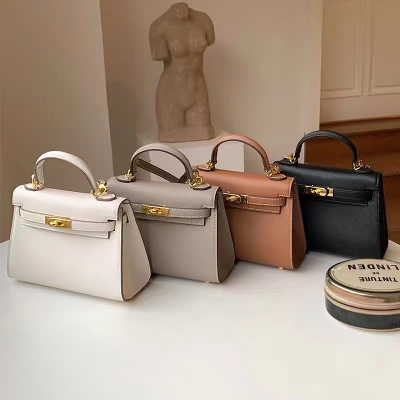 Tas Wanita 2023 New Hand Pattern Second Generation Kelly Bag Women's Bag Mini Mini Anna Gaya Sama Sa