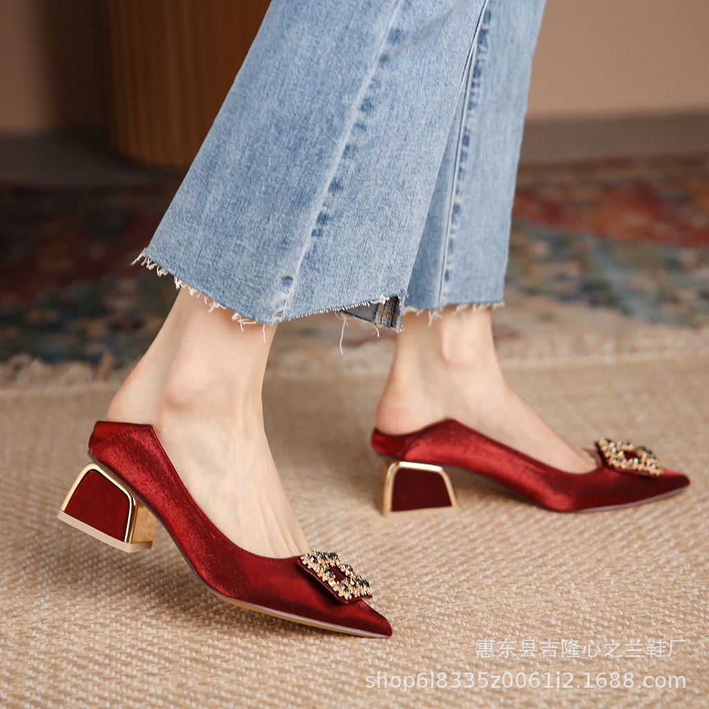 Sepatu heels wanita Sepatu pernikahan tinggi Cina 351-4, sepatu tinggi merah untuk wanita, sepatu te