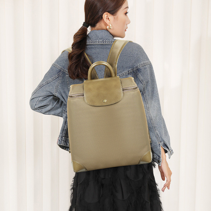 Tas Wanita  High Sense Nylon Casual Bag Fashion Backpack bahu ringan besar kapasitas perjalanan sede