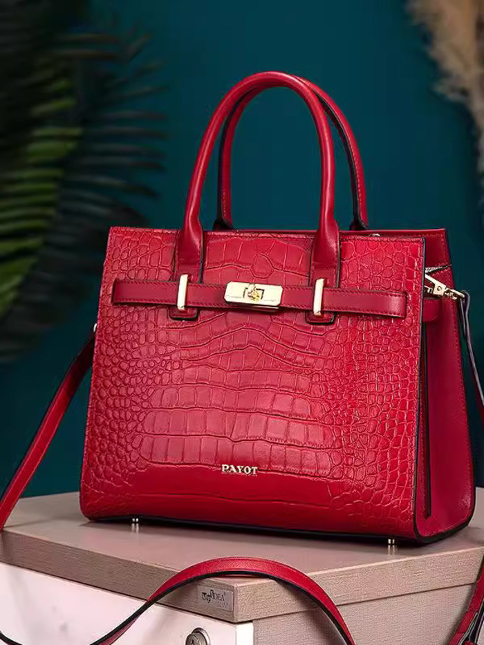 PAYOT baru asli merah pengantin pernikahan Kelly kulit sapi bagian ibu dan nenek tas