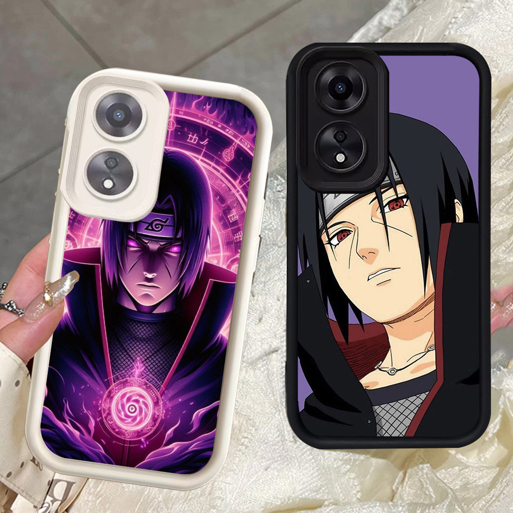 Hitam dan Putih silikon lembut Casing untuk OPPO A78 A58 A98 A60 5G Z-52 Itachi Uchiha