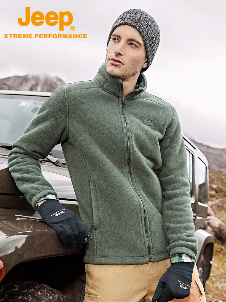 jeep jacket pria gugur musim dingin tebal jersey plush jaket baru olahraga luar ruangan hangat jumpe