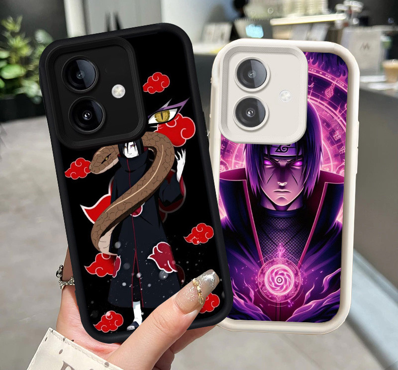 Hitam dan Putih silikon lembut Casing untuk OPPO A3X A3 A79 5G Z-52 Itachi Uchiha