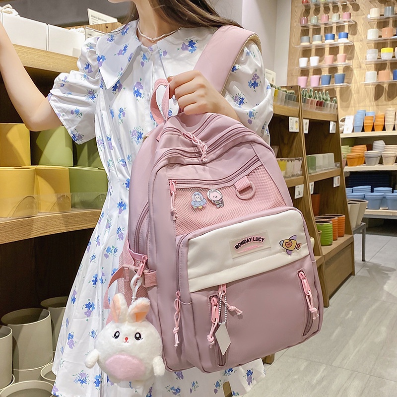 Tas Ransel Sekolah Tas sekolah, tas punggung wanita, kartun gadis SMA, versi Korea, tas punggung sis