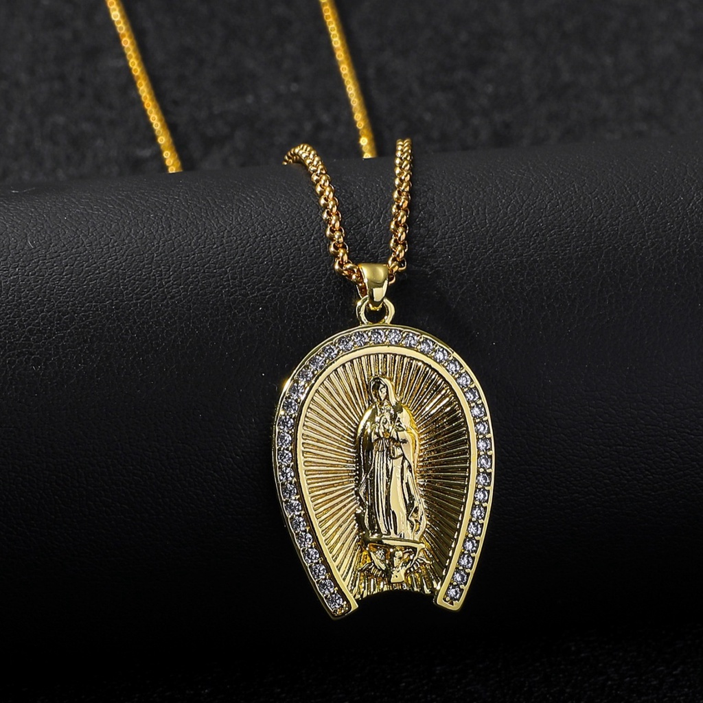 Kalung Cantik  Akses menjual panas fashionable, Virgin Mary tembaga micro dalam zircon Buddha pendan
