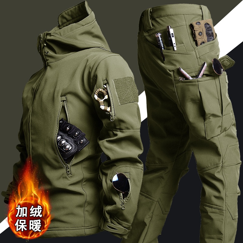Jaket Militer Pria Kasual Pria Banyak Kantong Tebal Ukuran Lengkap