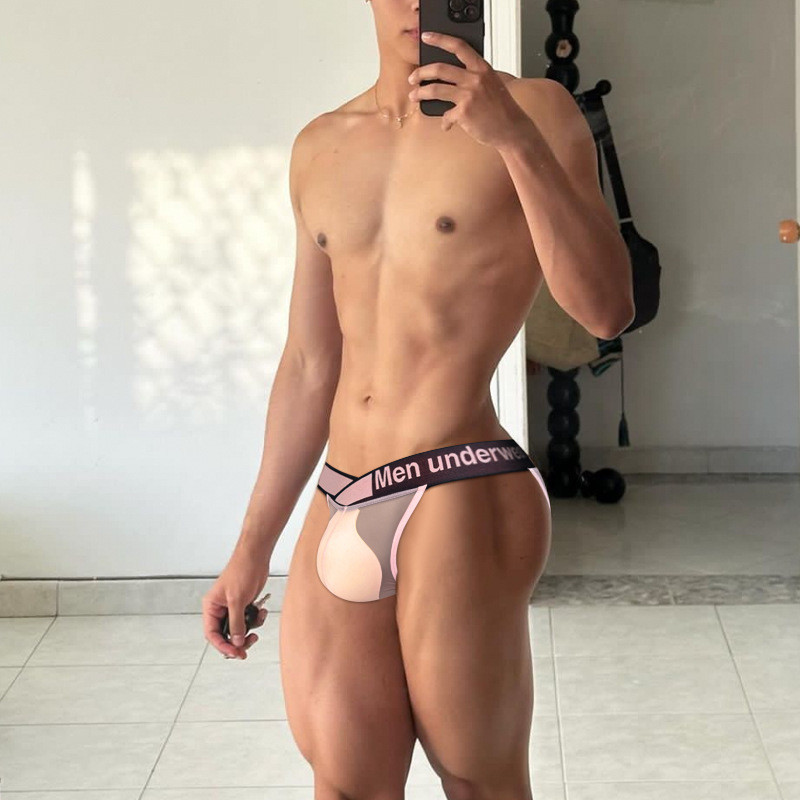 Celana Dalam Pria Sempak Cowok  Seksi besar V dalam super tipis es filament transparan tinggi garpu 