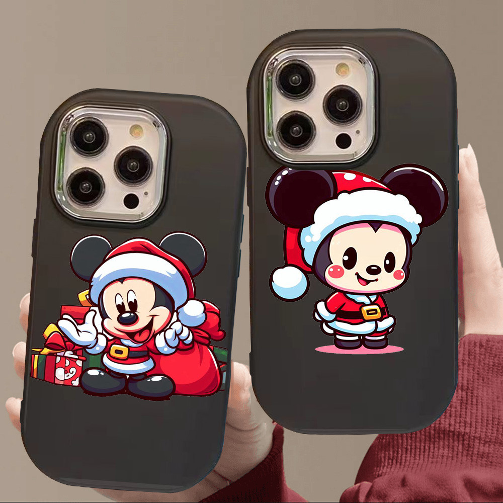 O-109 Mickey Christmas Hitam Silikon Casing untuk Realme 11 Pro C11 N53 C55 C67 C65 C63 C61 Note 50