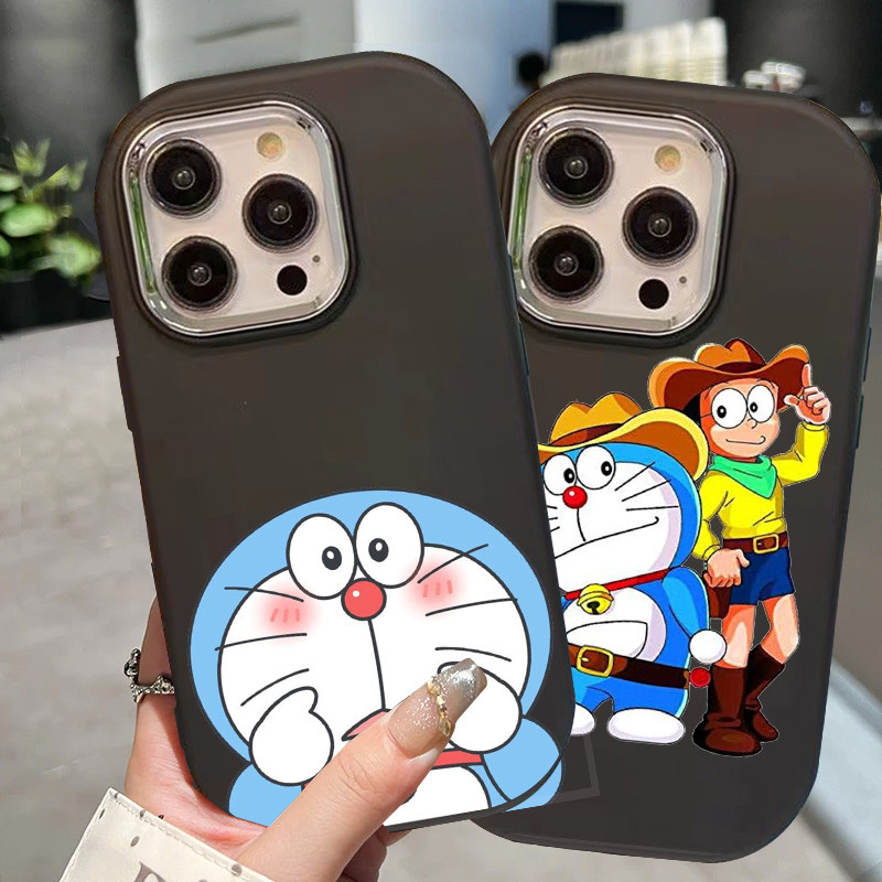 O-9 Cute Doraemon Hitam Silikon Casing untuk Realme 11 Pro C11 N53 C55 C67 C65 C63 C61 Note 50