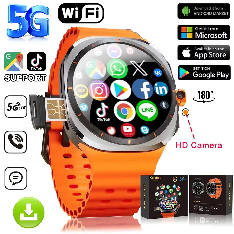 7 Ultra Smart Watch Men Video Call Smartwatch 4G/5G Sim Card GPS WIFI Rotary Camera Global Calg Goog