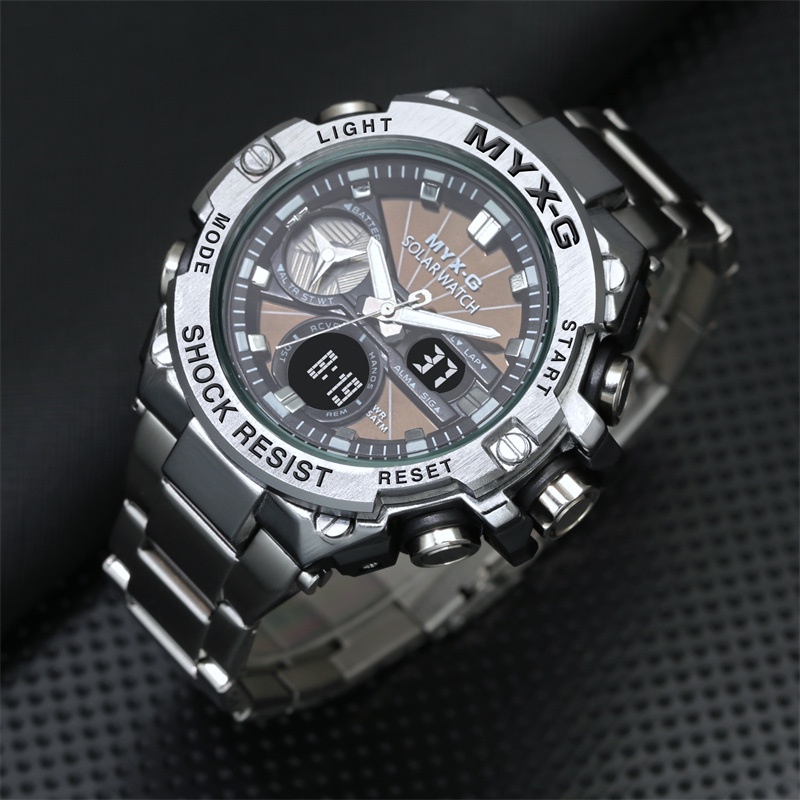 Jam Tangan Pria Light Energy Steel Heart Business Men's Mechanical Multifunctional Electronic WatchF