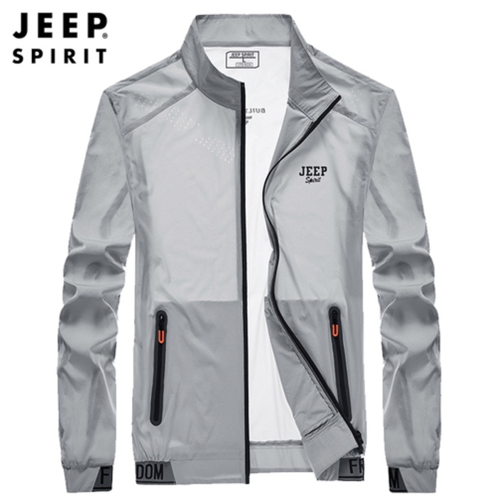 jaket parasut pria olahraga  Jeep for Men's Ultra thin Breathable Ice Silk Sun Protection Clothing S