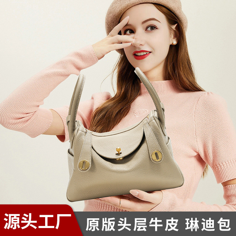 Tas Wanita  Baru asli dy26cm Lindy Dokter Original kepala sapi kulit lilin tali jahit tangan tas bah