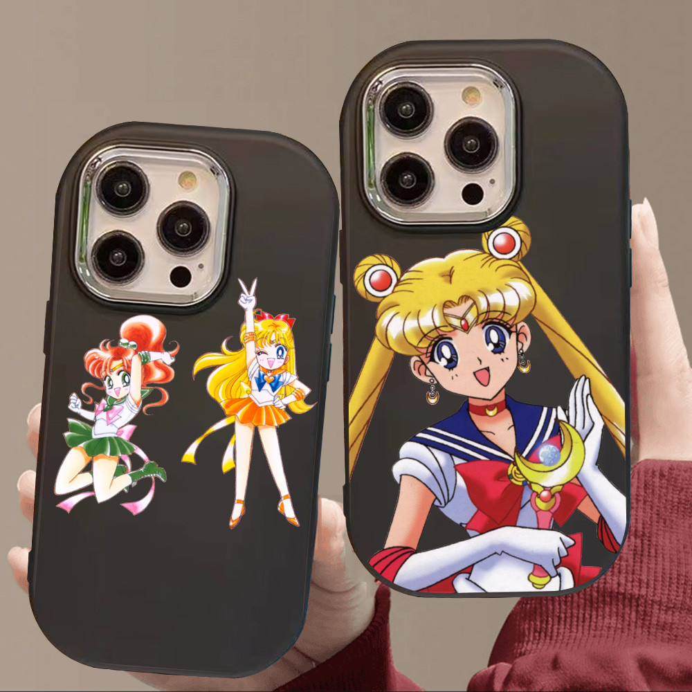 O-83 Sailor Moon Hitam Silikon Casing untuk Realme 11 Pro C11 N53 C55 C67 C65 C63 C61 Note 50