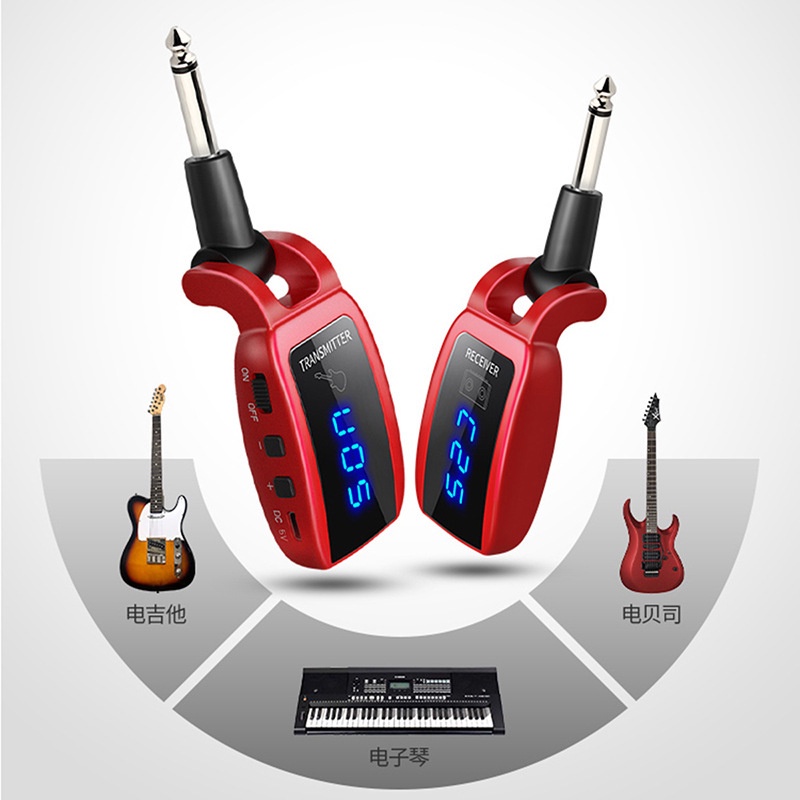 Mic Wireles Gitar listrik, instrumen, audio, transmiter tanpa kabel, transmiter, penerima, mikrofon 