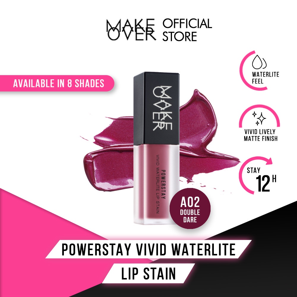 [Gift Not For Sale] GWP MAKE OVER Powerstay Vivid Waterlite Lip Stain A02 Double Dare 5.5 g