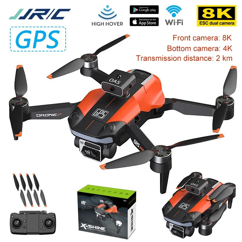 JJRC GPS Drone Video 4K Professional Drones dengan EIS HD Camera Brushless FPV RC Quadcopter Foldabl