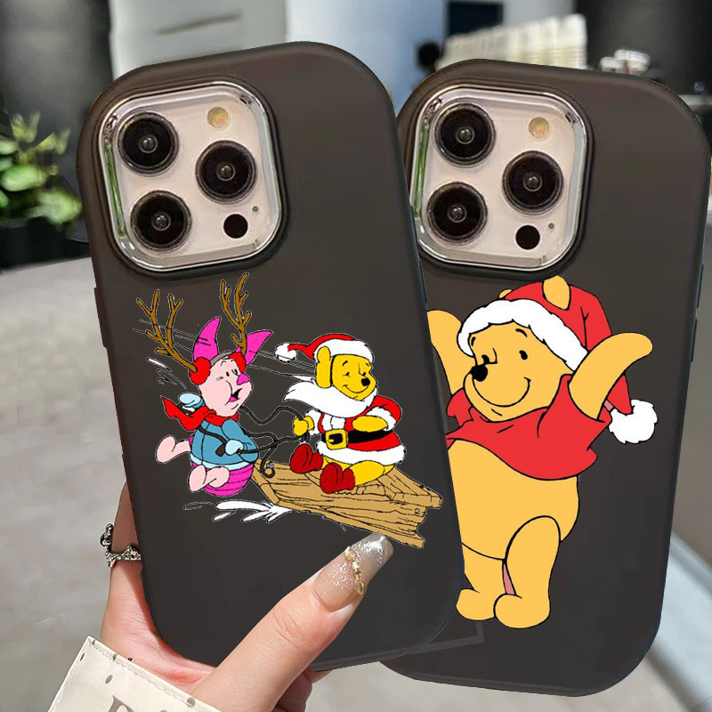 O-6 Pooh Christmas Hitam Silikon Casing untuk Realme 11 Pro C11 N53 C55 C67 C65 C63 C61 Note 50