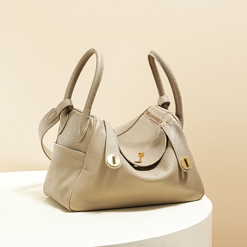 Tas Wanita  dy26cm Lindy dokter asli kepala sapi kulit lilin tali jahit tangan bahu tas wanita  Impo