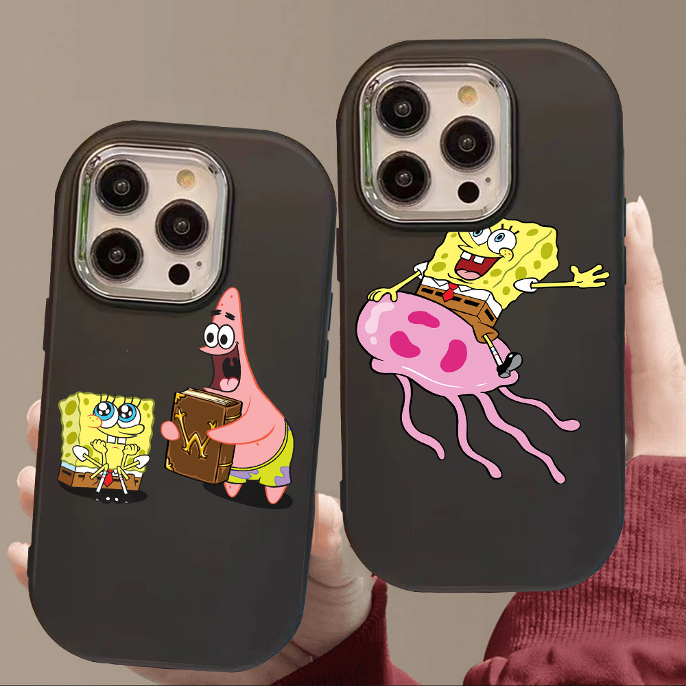 O-111 Spongebob Hitam Silikon Casing untuk Realme 11 Pro C11 N53 C55 C67 C65 C63 C61 Note 50