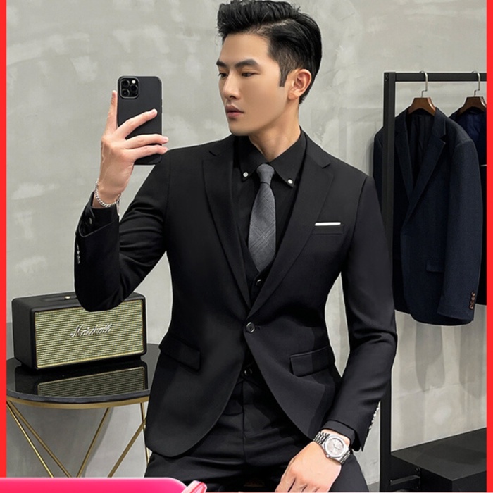 Jas wedding pria Pakaian pengantin pria, bisnis tiga bagian pria dan pakaian profesional formal, pak