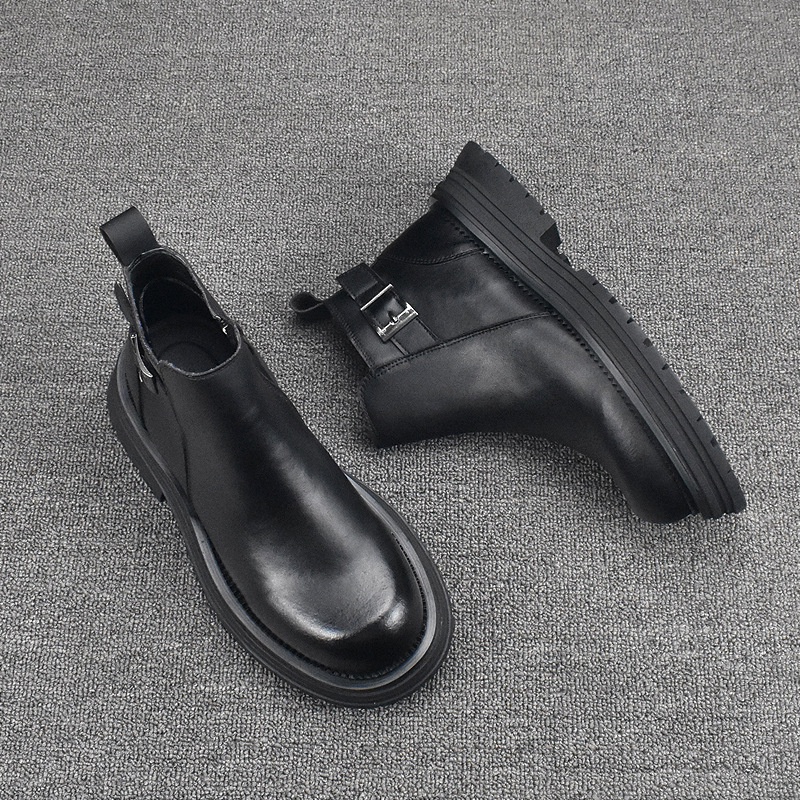 Sepatu Boots Pria Martin 2023 New British Style Casual Black Top Chelsea Men's Outdoor Motorcycle Wo