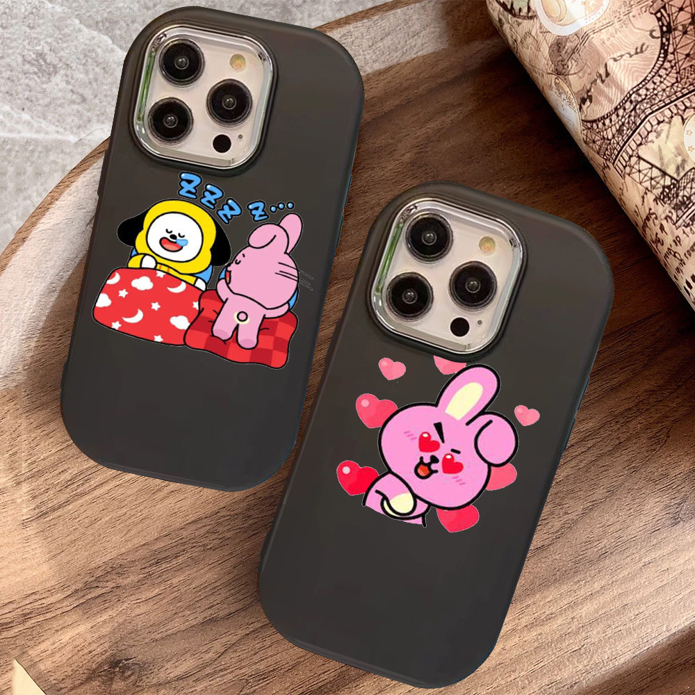 O-24 BT21 Cooky Hitam Silikon Casing untuk Realme 11 Pro C11 N53 C55 C67 C65 C63 C61 Note 50
