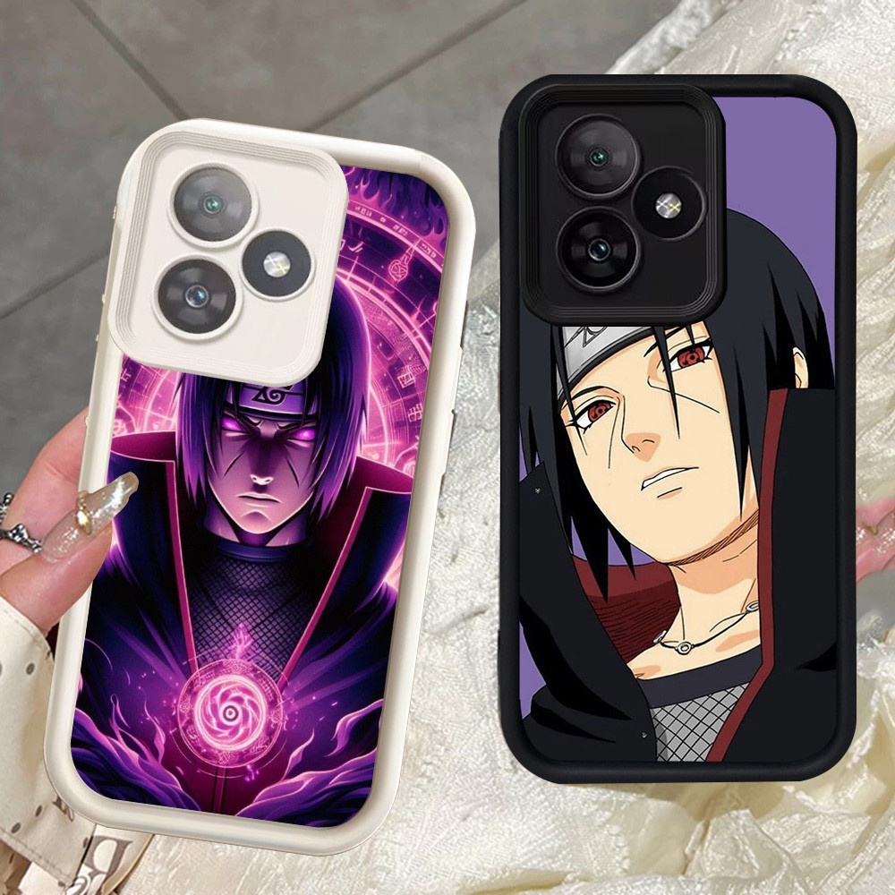 Hitam dan Putih silikon lembut Casing untuk Realme C53 C51 C63 C55 Note 60 Z-52 Itachi Uchiha